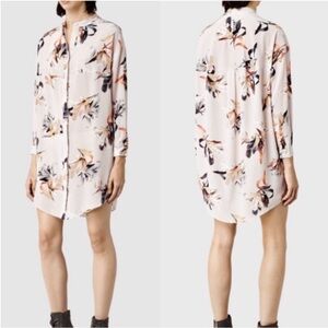 All saints Helle Yoro Shirt Dress 100% silk